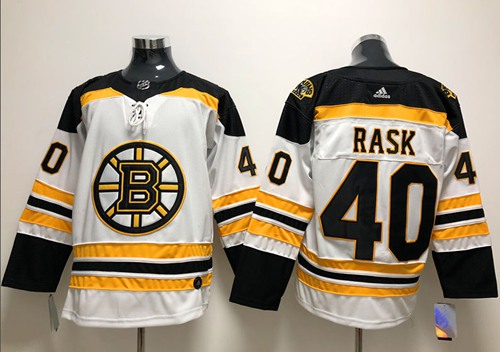 Adidas Men Boston Bruins 40 Tuukka Rask White Road Authentic Stitched NHL Jersey